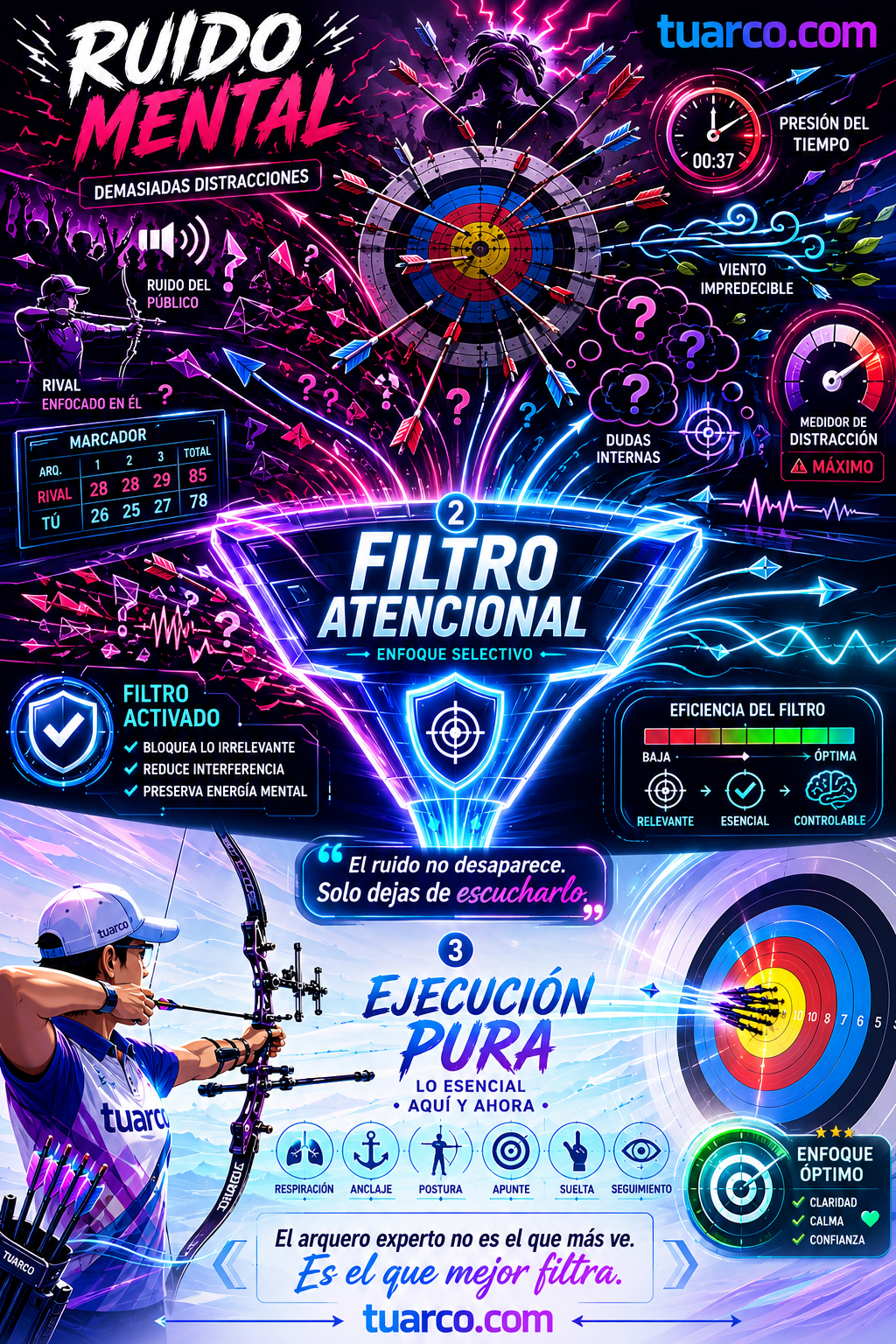 Atención Selectiva en el Tiro con Arco: El arte de filtrar el ruido
